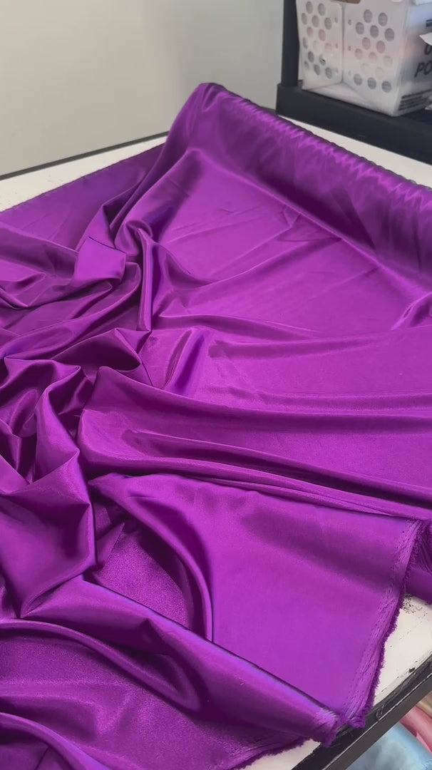 Magenta Luxury Silky Satin, Luxury Silky Satin, Silky Satin, Premium Stretch Crepe Back Satin, Satin for Bride, Satin for Women, Satin in Low Price, Cheap Satin, Satin on Sale