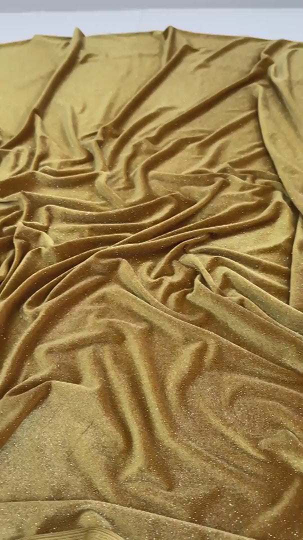 Gold Shimmery Stretch Velvet, Velvet Material, Velvet Fabric, Velour Fabric Sale, Velvet Fabric Online, Stretch Velvet Spandex, Plush Velvet