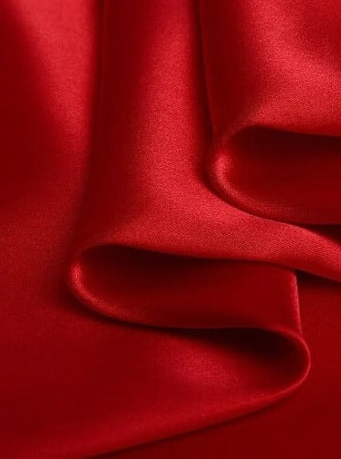 Silky Polyester Satin Dark Red - Fabric Direct Online