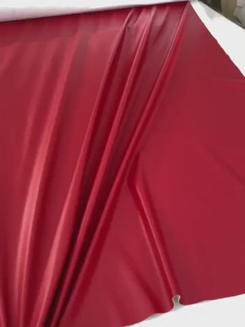 2-Way Stretch Red Faux Leather Fabric by The Yard