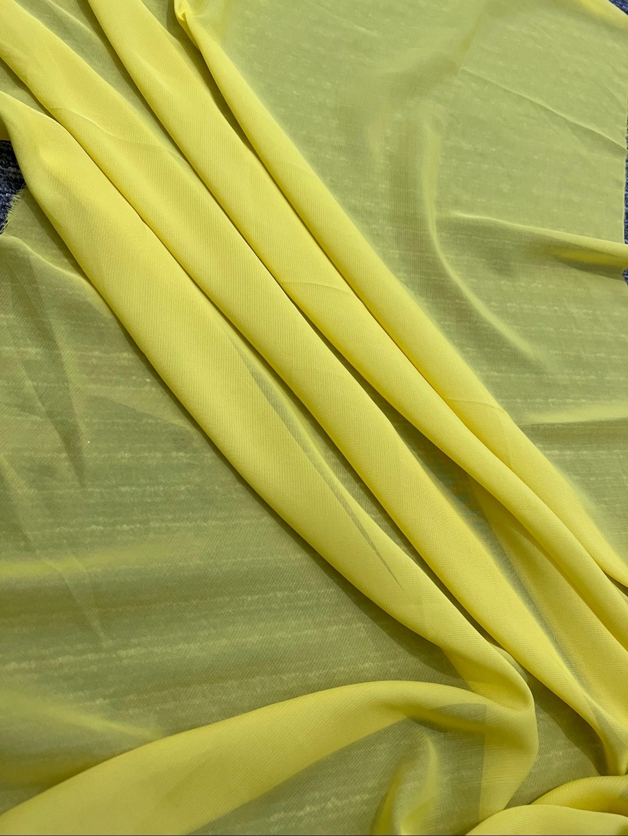 yellow chiffon, light yellow chiffon, lemon chiffon, dark yellow chiffon, chiffon for woman, chiffon for bride, premium chiffon, chiffon in low price, chiffon for party wear, chiffon for gown