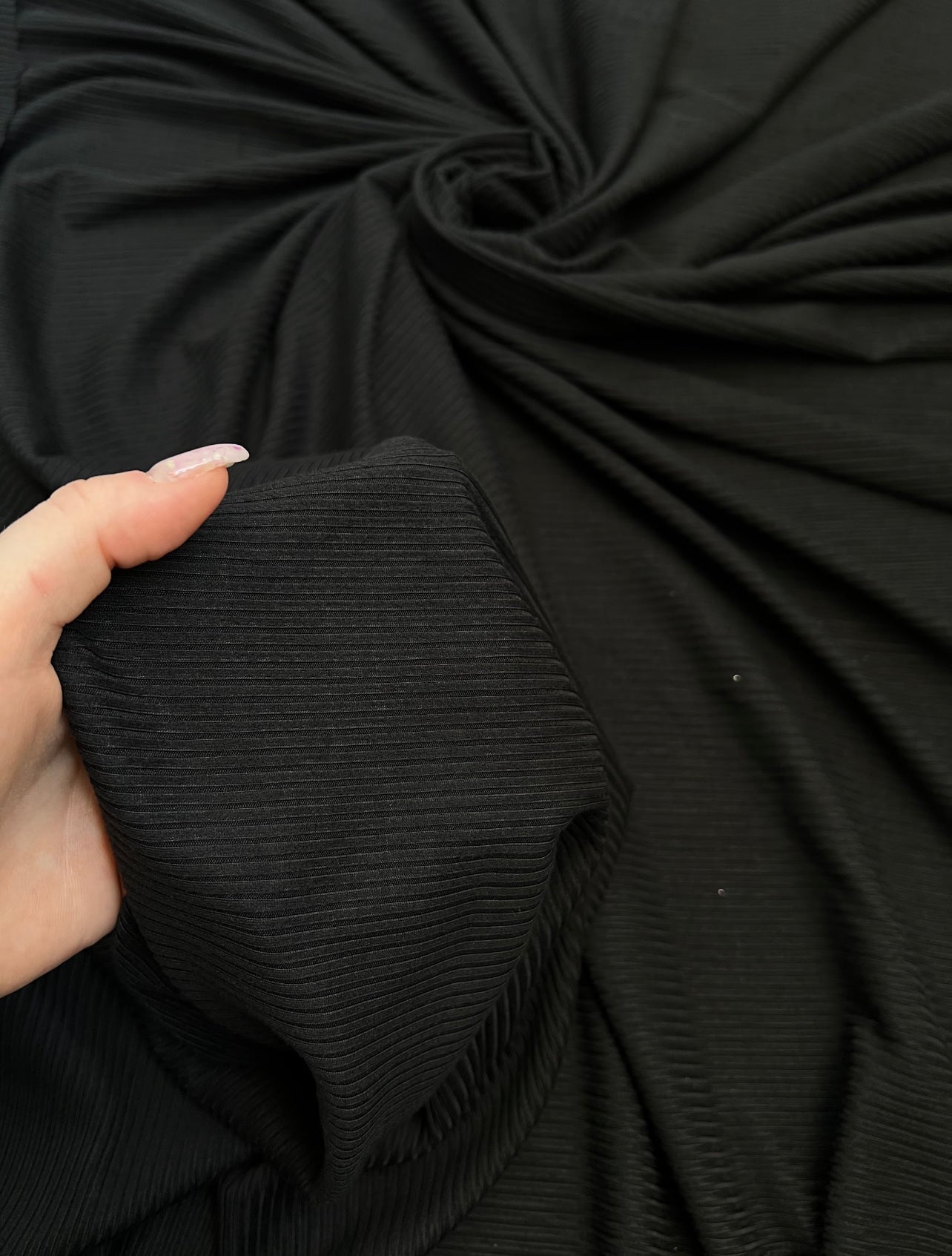 black rib knit fabric, black knit fabric for woman, black knit skirts, black knit baby dresses, knit blankets, knit by yards, premium knit, dark grey knit, knit in low price