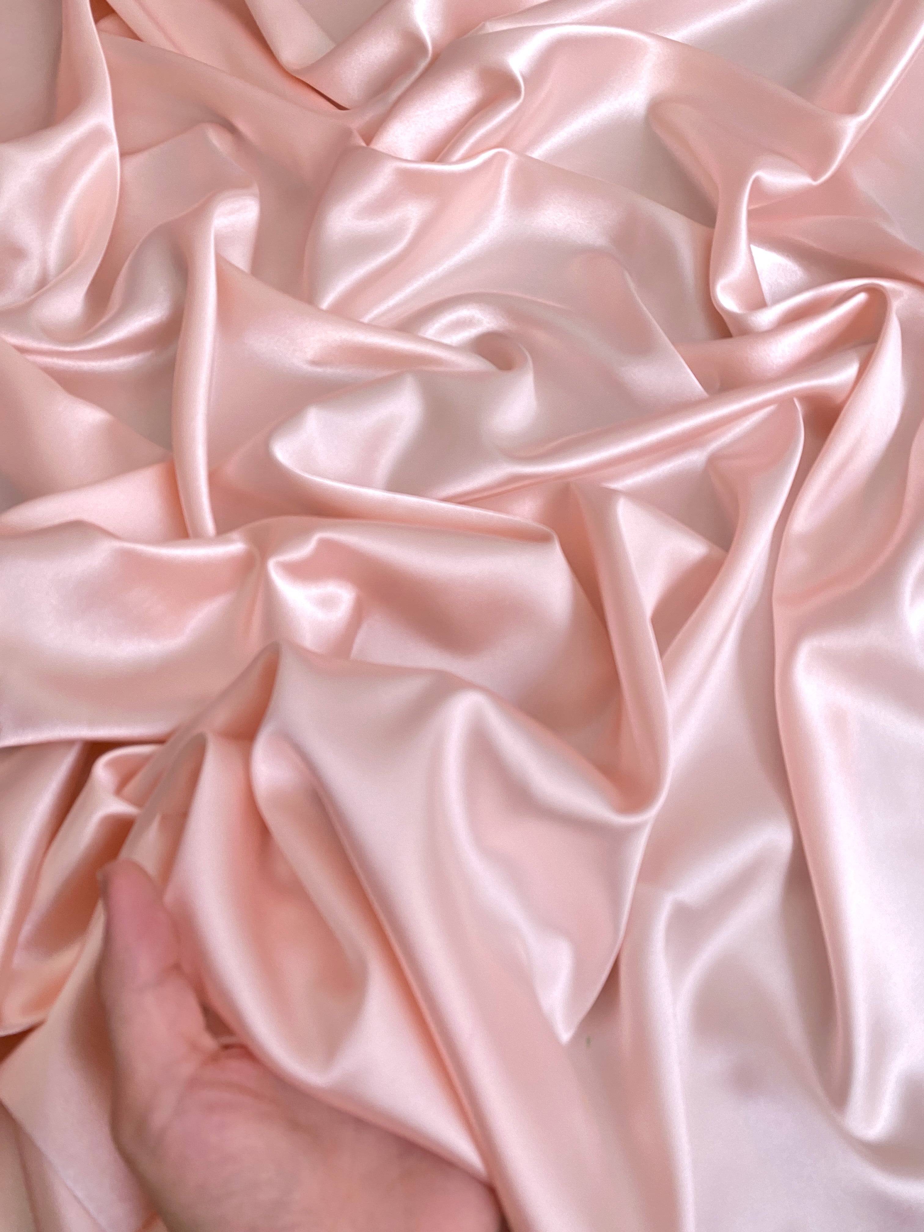 Blush Pink Silky Stretch Satin