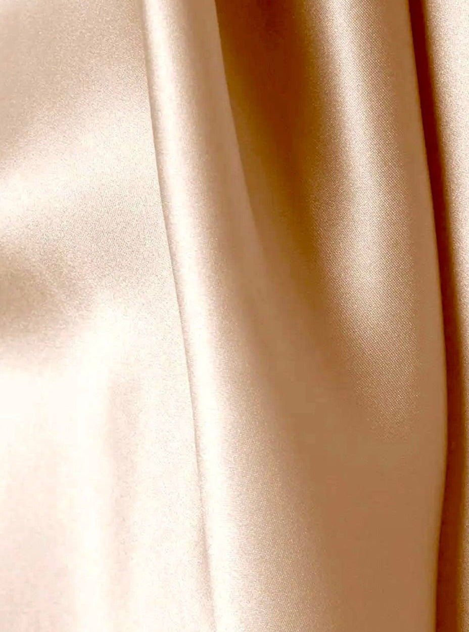 Gold Satin Fabric Premium Quality Champagne Satin Fabric Medium Weight  Wedding Dress Fabric Sold by the Yard 