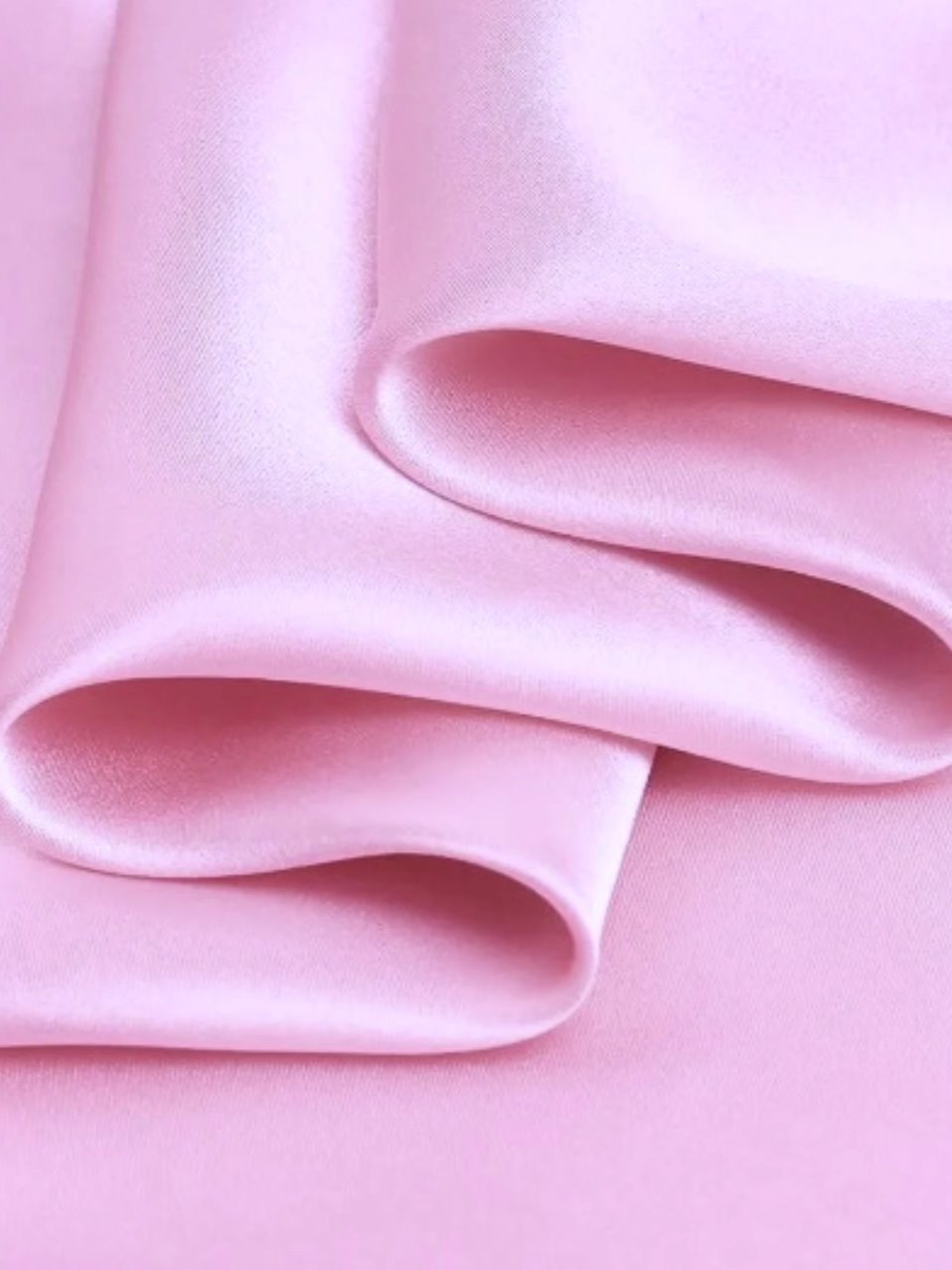 Stretch Satin Powder Pink - YES Fabrics