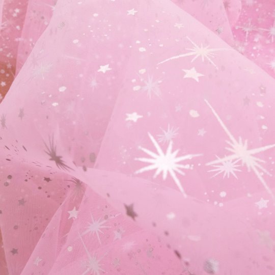 Pink Shooting Star Organza