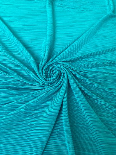 Teal Pleated Stretch Knit, blue Pleated Stretch Knit, light blue Pleated Stretch Knit, party wear Pleated Stretch Knit, shiny Pleated Stretch Knit for woman, Pleated Stretch Knit for bride, Pleated Stretch Knit on discount, Pleated Stretch Knit on sale, buy Pleated Stretch Knit online, Pleated Stretch Knit for gown